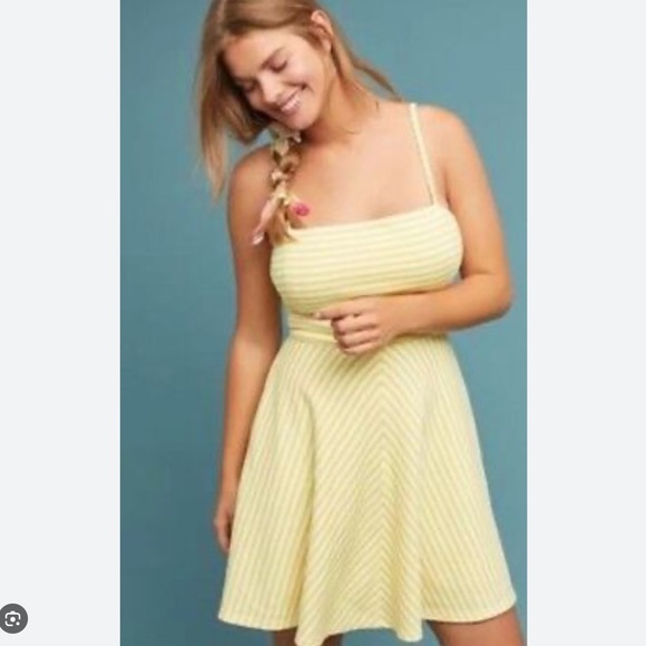 Anthropologie Dresses & Skirts - Anthropologie Hutch Molly Sundress Textured Stripe Cut Out Bow Back Size Medium